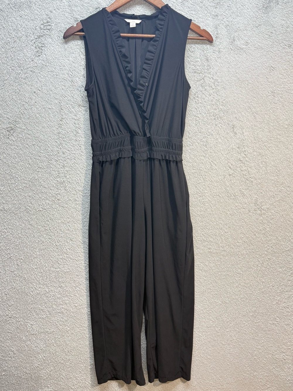 Est. 1946 Black Tube Top Strapless Ruffle Crop Jumpsuit Small Petite